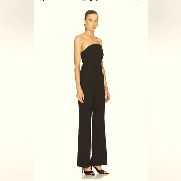 NWT A.L.C. Kate Belted Strapless Jumpsuit Black Size 2 $650